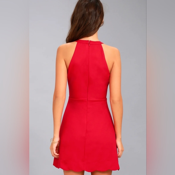 Lulu's Red Mini Mamacita Halter Dress - Picture 5 of 12